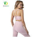 Custom Women Sexy Laser High Waist Sport Wear Fitness Yoga Suit Crop Top Workout Short Yoga Sets